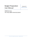 Budget Preparation User Manual - The Texas A&M University System