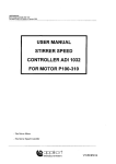 USER MANUAL STIRRER SPEED CONTROLLER ADI