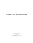 Provider Web Portal User Manual - El Paso First Health Plans Inc.