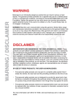 W ARNING / DISCLAIMER