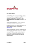 SCEPTRE X22 Page1 Dear Sceptre Customer, Congratulations on
