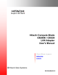 Hitachi Compute Blade CB2000 / CB320 LAN Adapter User`s Manual