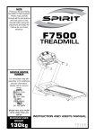 F7500 Treadmill - Spirit Fitness