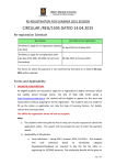 Re-registration Schedule SUMMER SESSION 2015