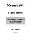 XL-NAS-2800SS 2U 8bays SAS/SATA NAS System User Manual