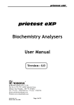 Biochemistry Analysers User Manual
