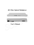 4E1 Fiber Optical Multiplexer User`s Manual