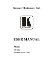 Kramer Electronics, Ltd. USER MANUAL Model