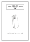 Installation and Programming Guide PRT62 v1.1 Outdoor Access