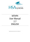 MTHP4 User Manual 2.7 ENGLISH