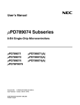 uPD789074 Subseries 8-Bit Single-Chip Microcontrollers UD