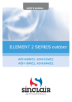 user manual outdoor unit - sinclair air conditioners
