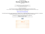 Konica Autoreflex A instruction manual, user manual
