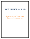 BANNER USER MANUAL - UTSA Provost Home