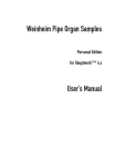 Weinheim Pipe Organ Samples User`s Manual