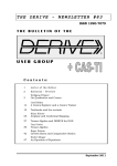 THE DERIVE - NEWSLETTER #83 USER GROUP