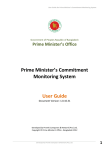 Prime Minister`s Commitment Monitoring System User Guide