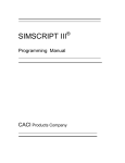 SIMSCRIPT III Language Manual