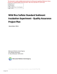 Wild Rice Sulfate Standard Sediment Incubation Experiment QAPP