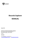 Records Explorer Manual - The University of Sydney
