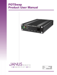 POTSwap Product User Manual - Janus Remote Communications