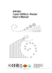 AR1061 1-port ADSL2+ Router User`s Manual