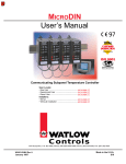 Watlow MicroDin User`s Manual