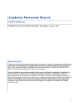 Academic Personnel Recruit USER MANUAL