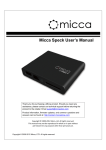 Micca Speck User`s Manual