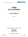 TLM200 Tank Level Monitor User`s Manual
