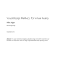 Visual Design Methods for VR - View MikeAlger`s Resume & Portfolio