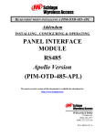 PANEL INTERFACE MODULE RS485 Apollo Version