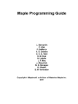 Maple Programming Guide - Numerical Relativity Group at UBC