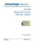 User manual GC-NET485-01-DIN - Advantage