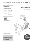 BIKE EXERCISER User`s Manual