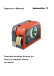 Thermal transfer Printer for heat shrinkable sleeve Operator`s Manual