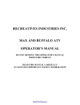 recreatives industries inc. max and buffalo atv operator`s