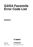 G3/G4 Facsimile Error Code List