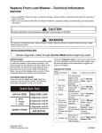 Neptune Front Load Washer  Technical Information