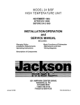 Service, Parts, Operation, Installation & General Manual