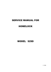 SERVICE MANUAL FOR HOMELOCK MODEL 929D