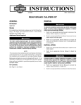 Rear Brake Caliper Kit Instruction Sheet - Harley