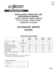 Water Filter Instruction Manual