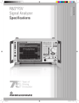 R&S®FSV Signal Analyzer Specifications