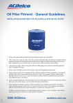 Oil Filter Fitment - General Guidelines.