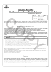 Instruction Manual for Black Panel Speed Meter & Electric Tachometer