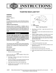 Tour-Pak Rack Light Kit Instruction Sheet - Harley