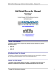 Call Detail Recorder Manual