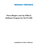 Piece Weight Look-Up (PWLU) Software Program for the PC-820