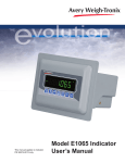 Model E1065 Indicator User`s Manual - Avery Weigh